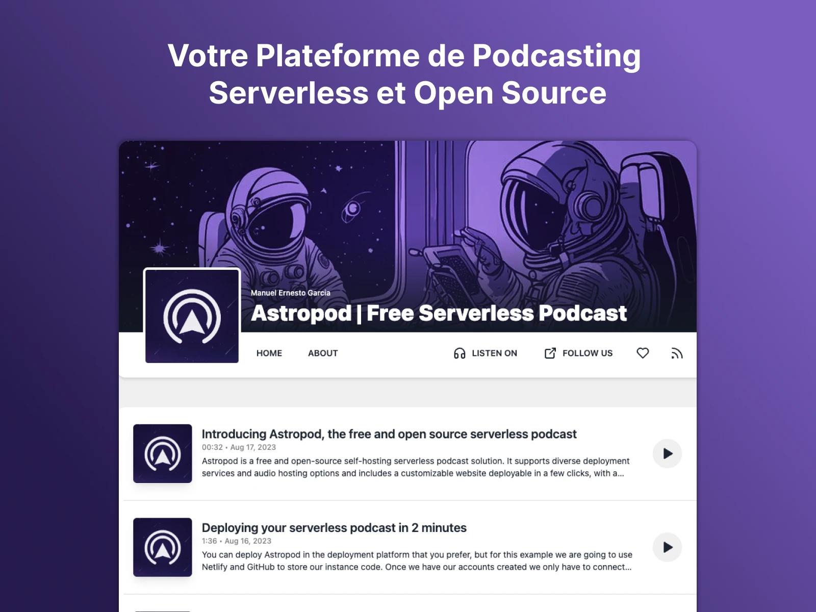 template gratuit astro pour blog et podcast