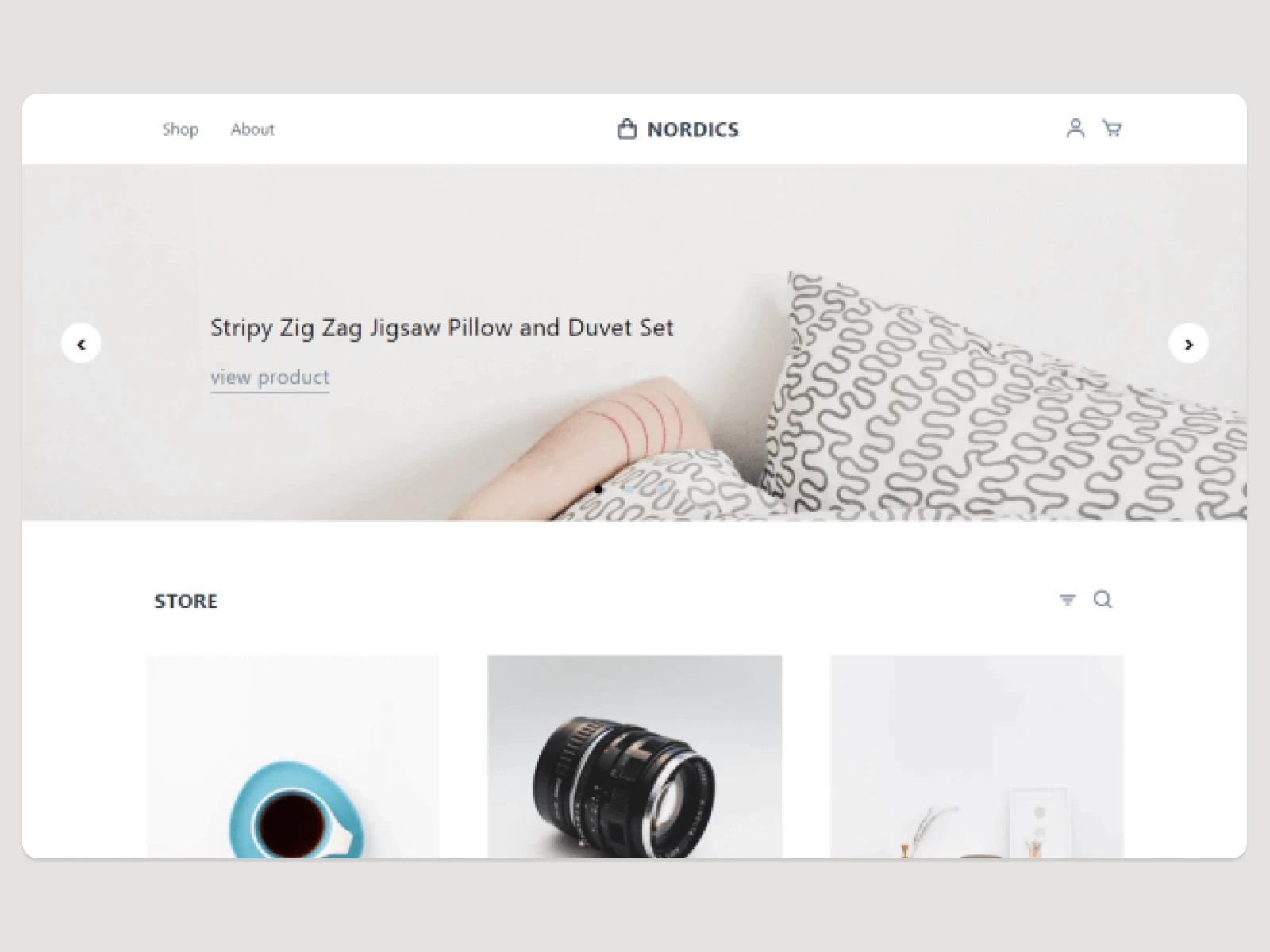 nordic store template tailwindcss gratuit ecommerce