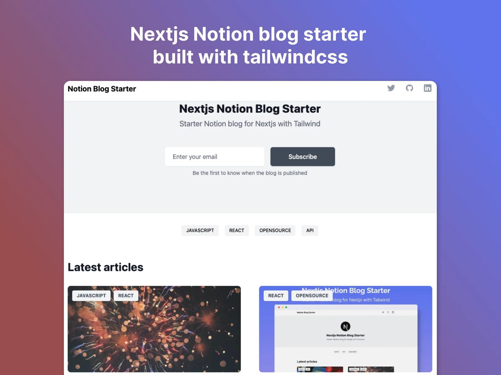 notion nextjs template de blog pour notion