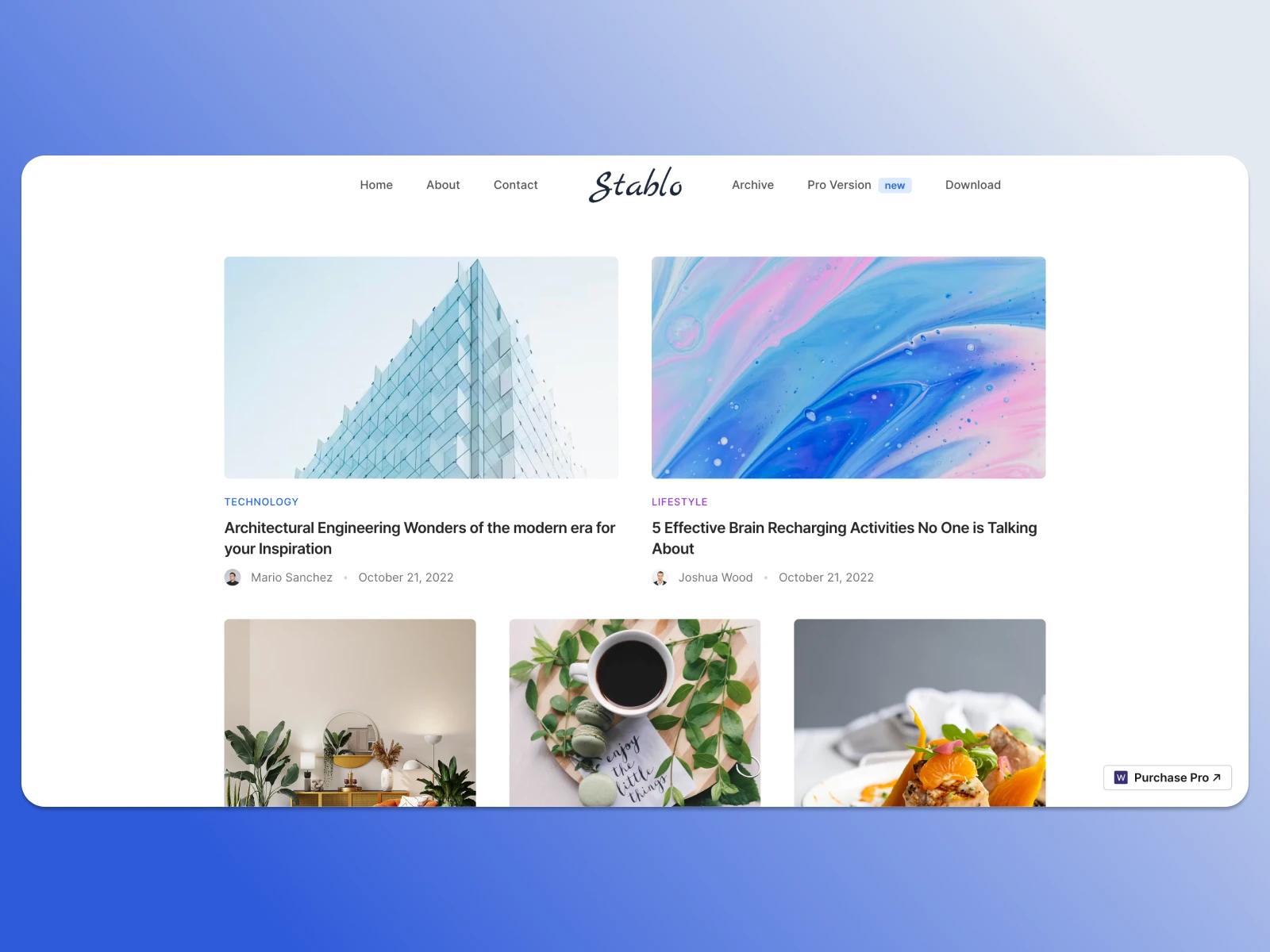 stablo template sanity tailwindcss gratuit pour blog